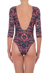 One-Piece Emmanuela Swimwear Emmaline Long Sleeve One-piece Navy/Coral Apoella