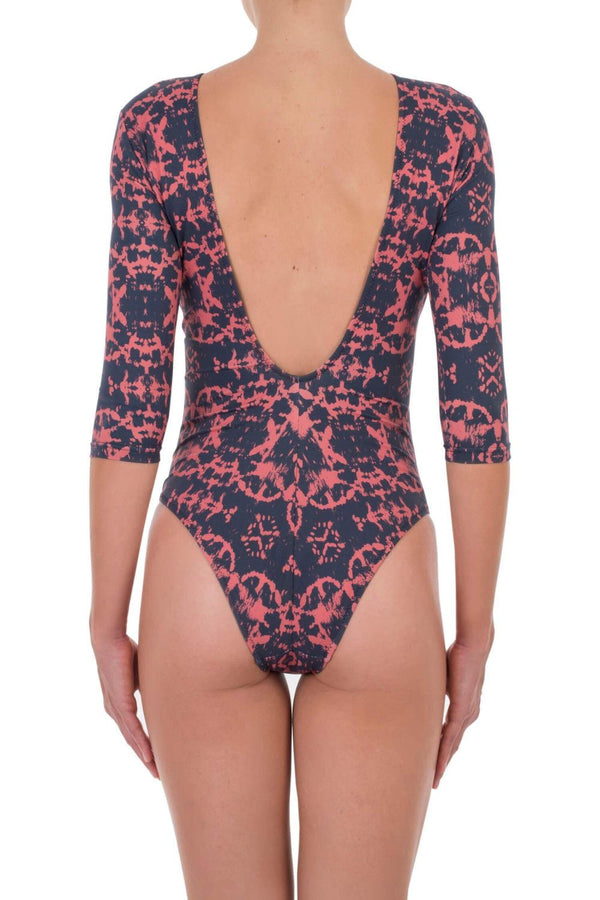 One-Piece Emmanuela Swimwear Emmaline Long Sleeve One-piece Navy/Coral Apoella