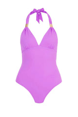 One-Piece Heidi Klein Huatulco Adjustable V Neck One Piece Purple Apoella