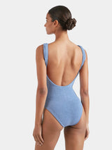 One-Piece Hunza G Square Neck Low Back One Piece Sky Blue O/S / Sky Blue Apoella