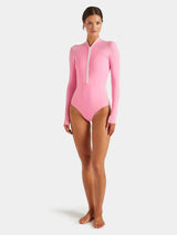 One-Piece Hunza G Tyra Zipper Surfsuit Upf 50+ Bubblegum Apoella