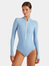 One-Piece Hunza G Tyra Zipper Surfsuit Upf 50+ Cornflower Apoella