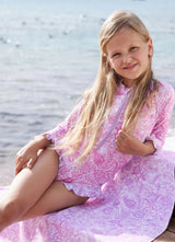 One-Piece Marie Raxevsky Long Sleeve Zip Surf Suit Paisley Pink Apoella