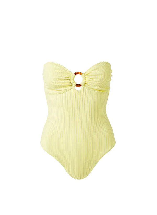 One-Piece Melissa Odabash Barbuda Bandeau Ring One-Piece Sunray Ribbed Apoella