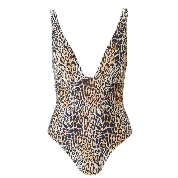 Caribbean V Neck One Piece Cheetah – APOELLA