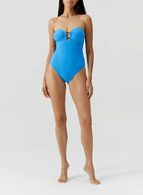 One-Piece Melissa Odabash Cozumel Bandeau Ring One Piece Ocean Ribbed Apoella