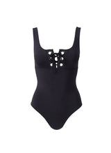 One-Piece Melissa Odabash London Lace Up One Piece Black Apoella