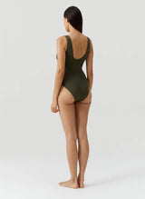 One-Piece Melissa Odabash London Lace Up One Piece Olive Apoella