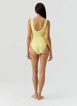 One-Piece Melissa Odabash London Lace Up One Piece Yellow Apoella