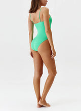 One-Piece Melissa Odabash Palma Strap Straight Neckline One-Piece Green Ridges Apoella