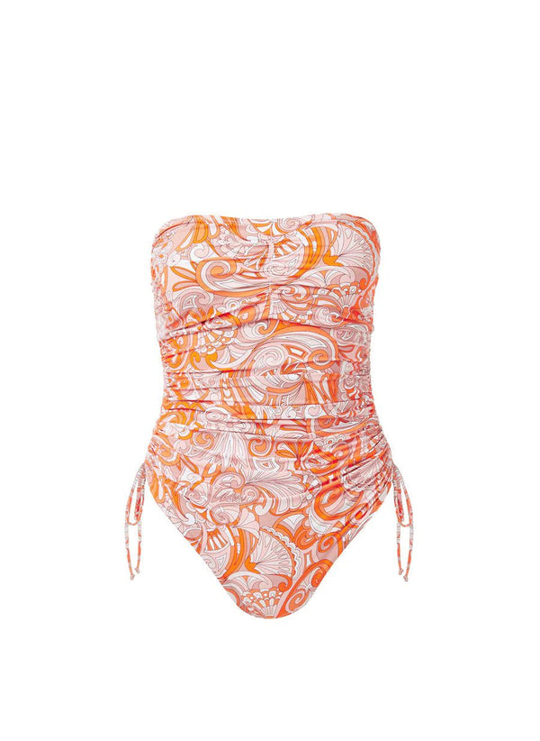 One-Piece Melissa Odabash Sydney Bandeau Rached One-Piece Mirage Orange Apoella