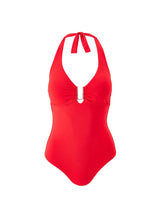 One-Piece Melissa Odabash Tampa Halter U-trim One Piece Red Apoella