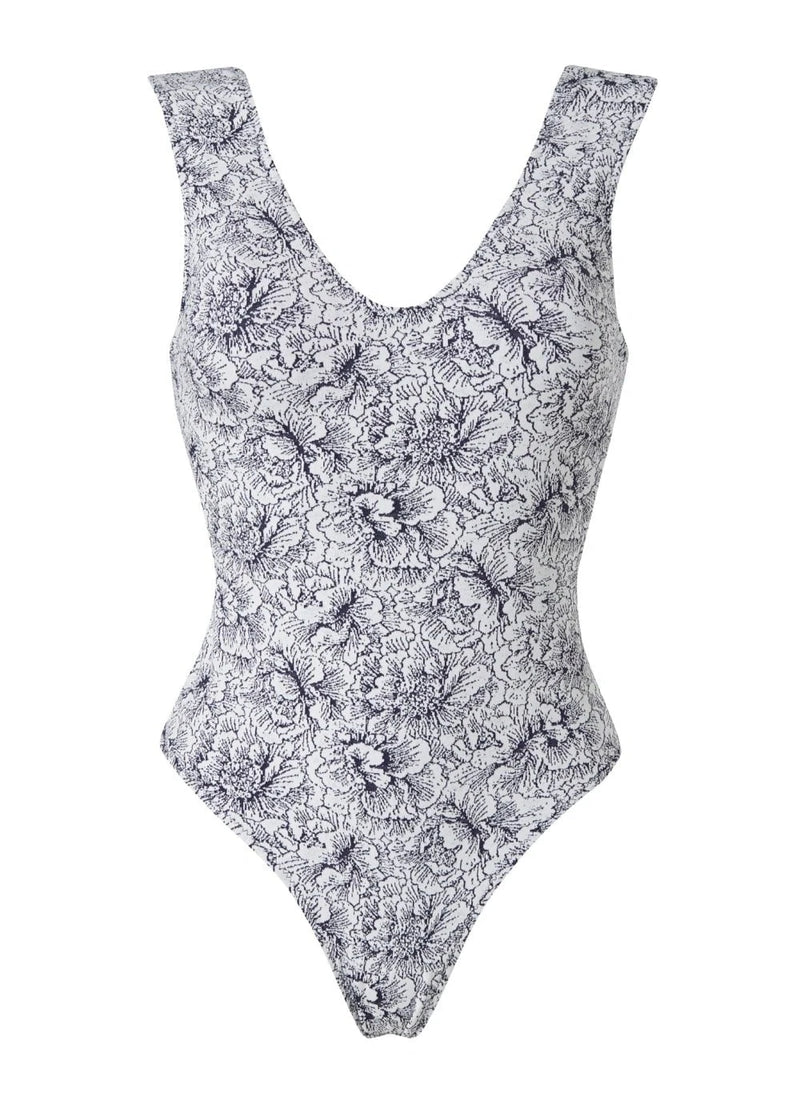 One-Piece Stefania Frangista Cruz Athletic One Piece Floral Denim Apoella
