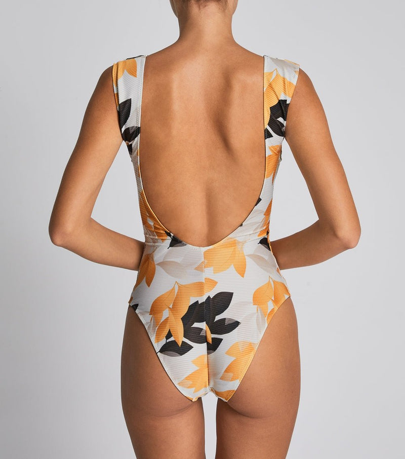 One-Piece Stefania Frangista Cruz Athletic One Piece Floral Denim Apoella