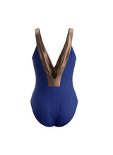 One-Piece Zeus n Dione Amorgos Graphic V Neck One-Piece Navy Blue Apoella