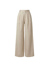 Pants APOELLA Eliana Linen Pleated Pants Beige Apoella