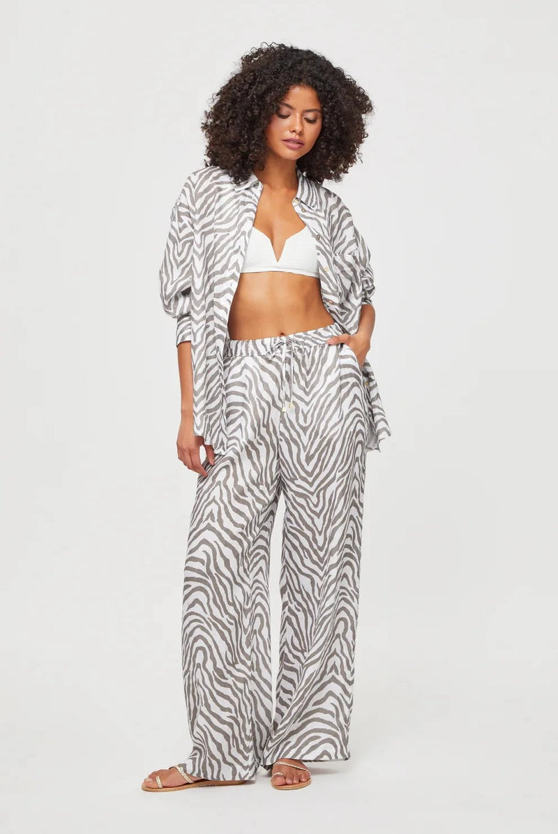 Pants Heidi Klein Oracabesca Linen Pants Animal Print Apoella