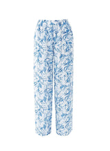 Pants Melissa Odabash Olivia Elastic Waist Straight Leg Pants Blue Leaf Apoella