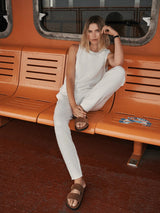 Pants Varley The Slim Zip Hem Pant 29.5 Ivory Marl Apoella