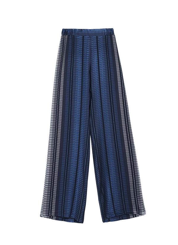 Pants Zeus n Dione Alcestes Cropped Textured Silk Pants Navy Blue Apoella