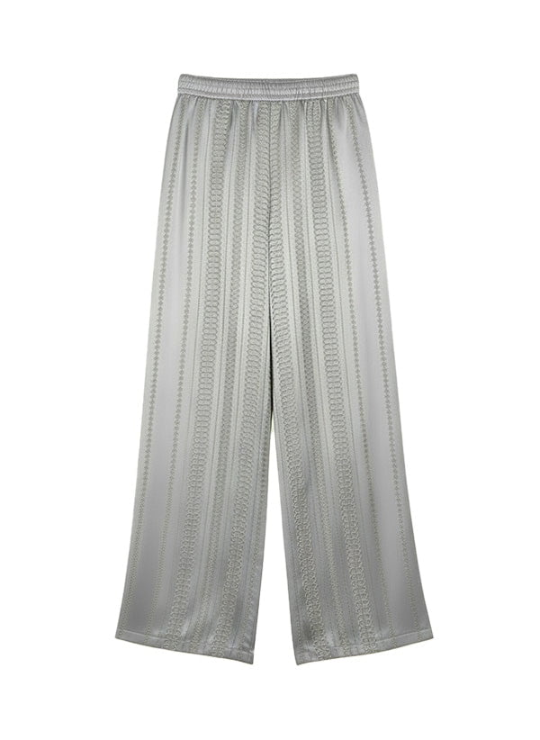 Pants Zeus n Dione Alcestes Textured Silk Wide Leg Pants Silver Grey Apoella