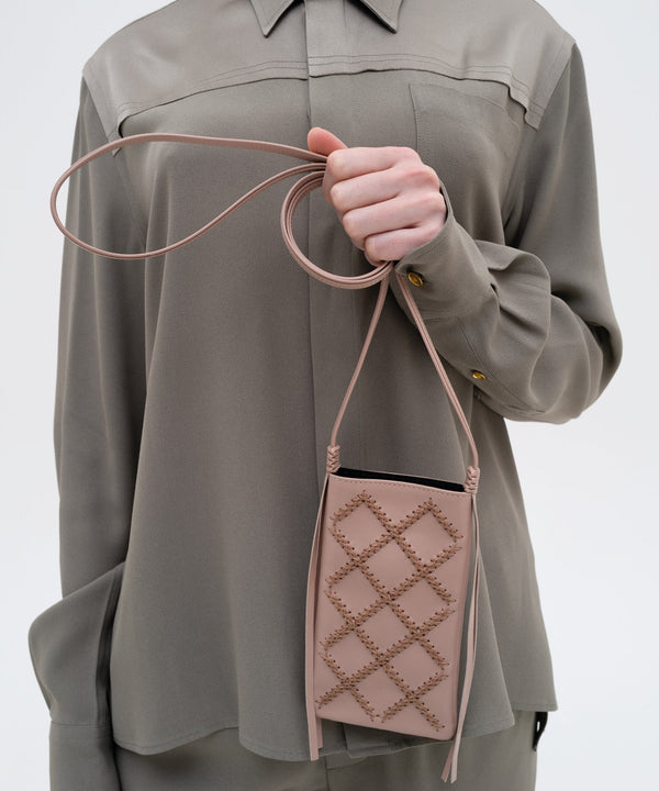 Phone Bags Callista Crafts Cross Pocket Bag Smooth Leather Latte O/S / Latte Apoella