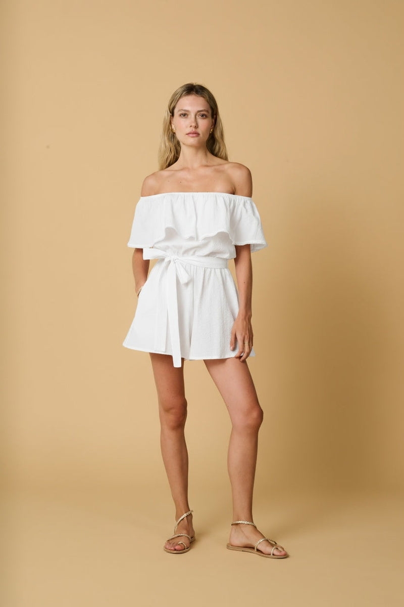 Playsuit Apoella Artemis Off Shoulder Playsuit White Apoella