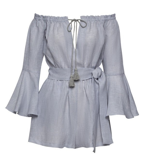 Playsuit Apoella Electra Linen Off Shoulder Playsuit Grey Apoella