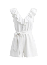 Playsuit APOELLA Erietta V Neck Ruffle Playsuit White Apoella