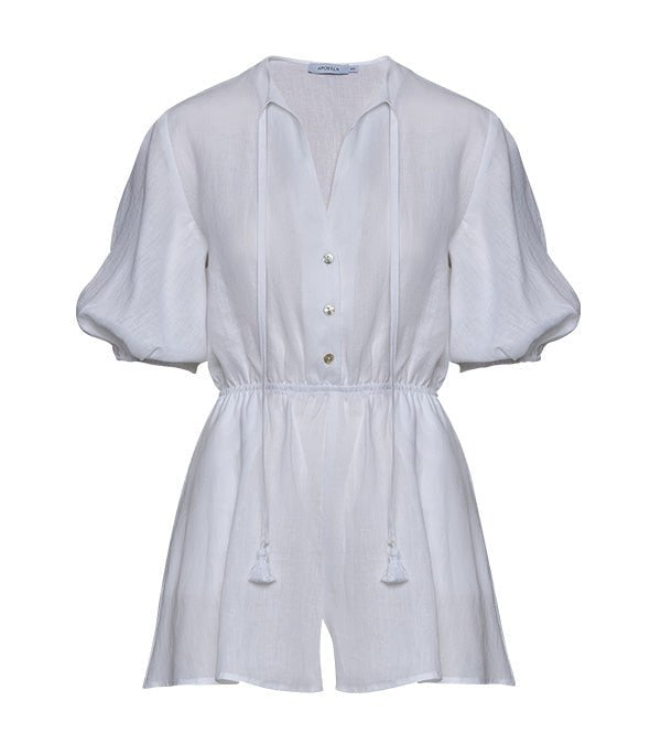 Playsuit Apoella Persephone Linen Playsuit White Apoella