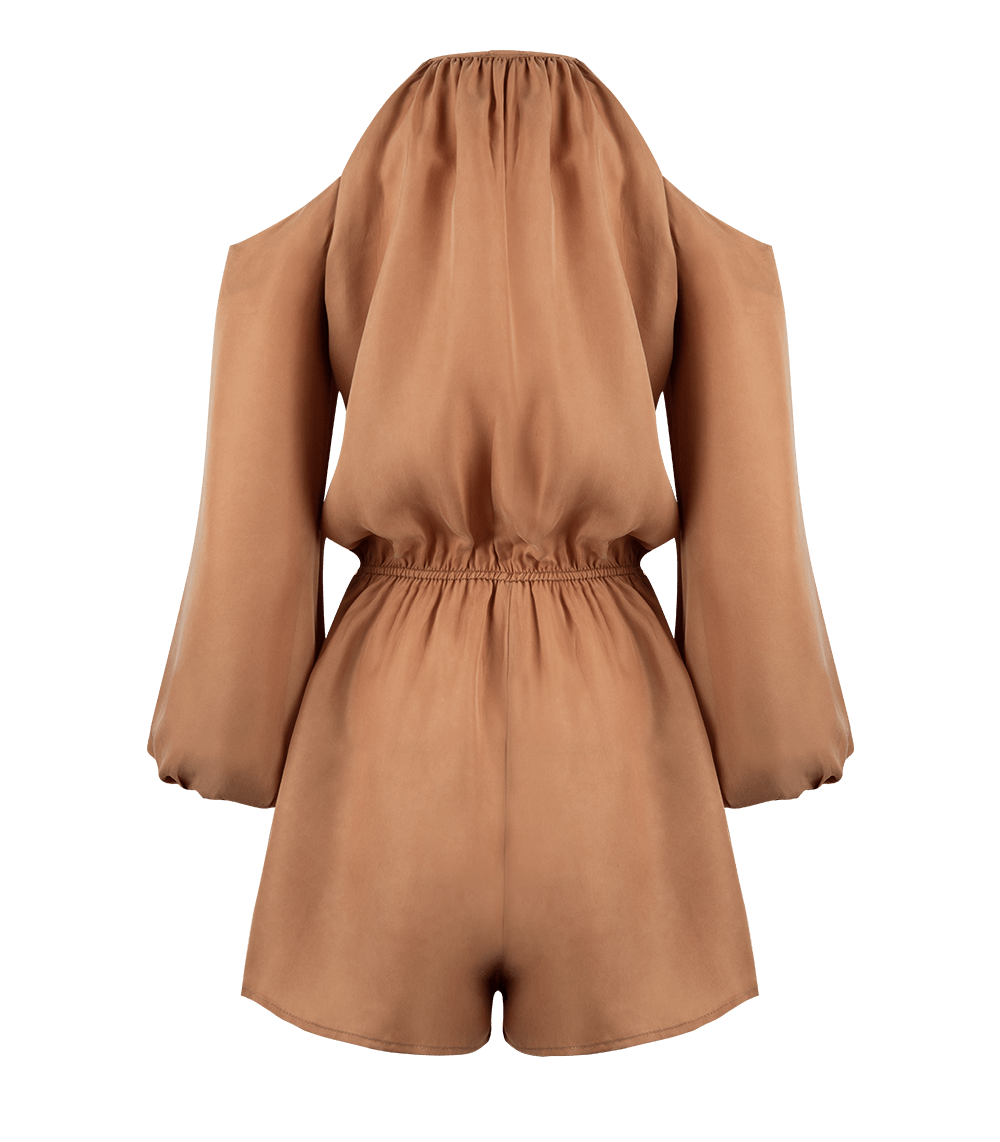 Antigone Drop Shoulder Playsuit Nude | Apoella – APOELLA