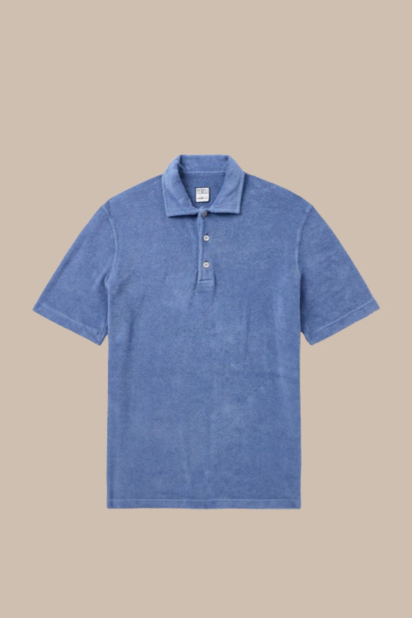 Polos Fedeli Terry Button Polo Light Blue Apoella