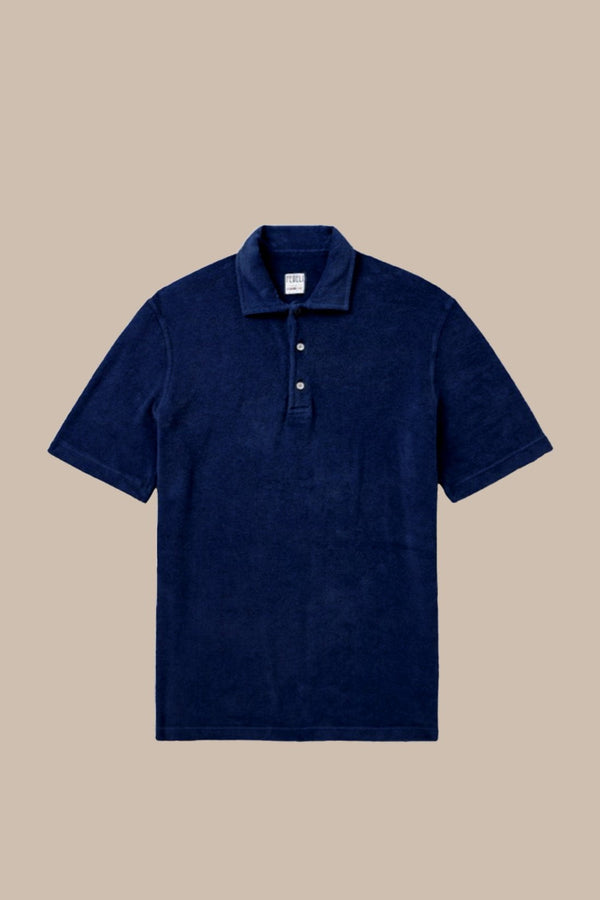 Polos Fedeli Terry Button Polo Navy Apoella