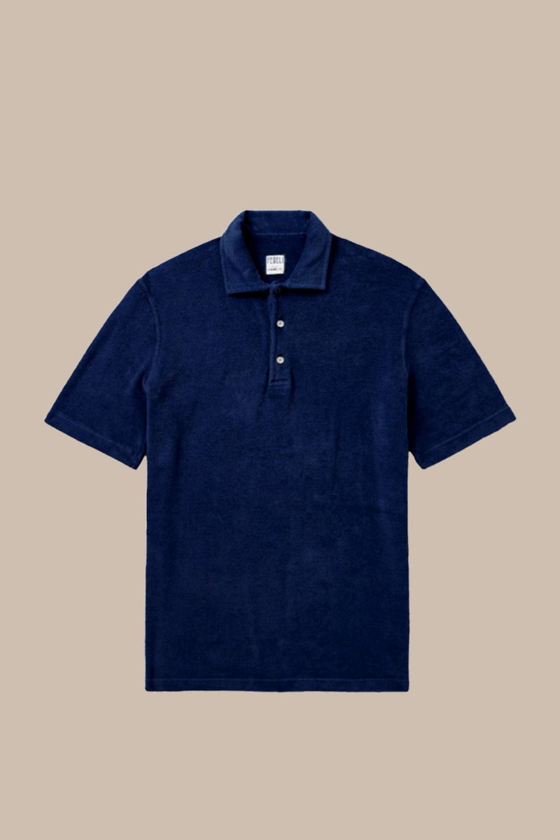 Polos Fedeli Terry Button Polo Navy Apoella