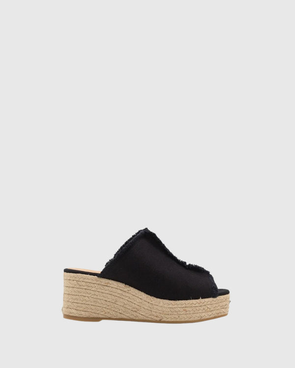 Queral Mule Wedge Espadrilles Negro