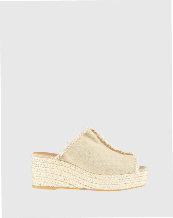 Queral Mule Wedge Espadrilles Ivory