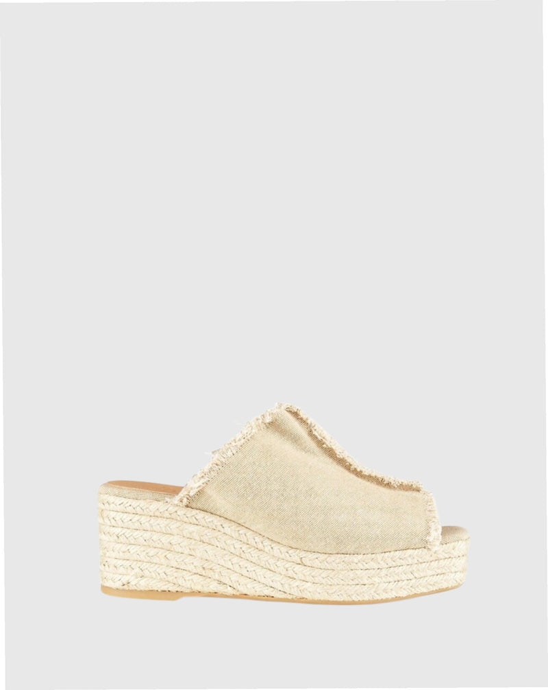 Queral Mule Wedge Espadrilles Ivory