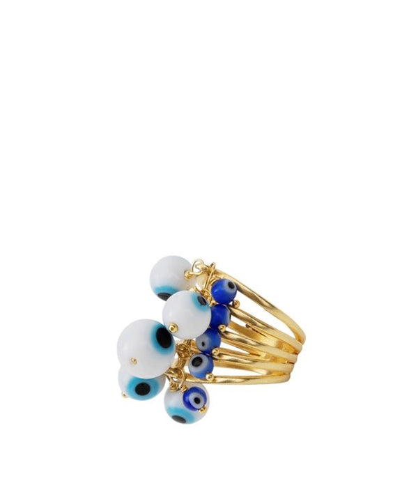 Rings Antonia Karra Ftou Sou Ring Millefiori Eyes Gold Pl O/S Apoella