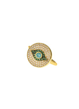 Rings ASTRA Round Evil Eye Ring Gold-White-Green-Sky O/S Apoella