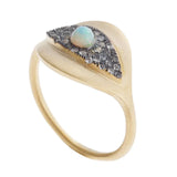 Rings Ileana Makri Cyclops Eye Ring Opal Gold Plated O/S Apoella