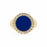 Rings Ileana Makri Neon Blue Crystal Ring Gold Plated O/S Apoella