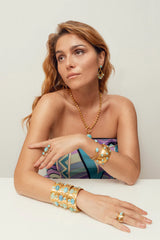 Rings Sylvia Toledano Dune Stones Ring Gold/Larimar O/S Apoella