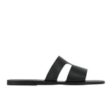 Sandals Ancient Greek Sandals Apteros Leather Slide Sandals Black Apoella