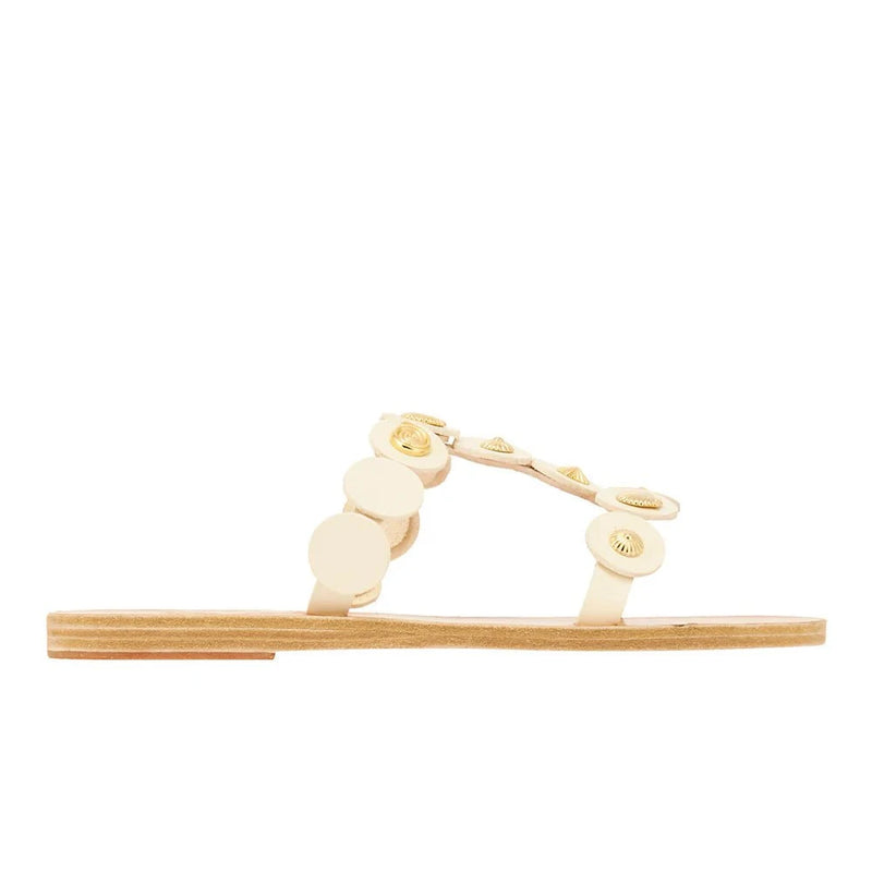 Sandals Ancient Greek Sandals Daryl Shell Sandals Off White/Gold Apoella
