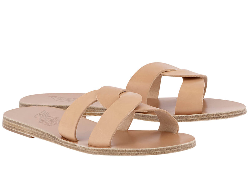 Sandals Ancient Greek Sandals Desmos Leather Slide Sandals Natural Apoella