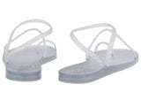 Sandals Ancient Greek Sandals Eleftheria Jelly Glitter Sandals Clear/Silver Apoella