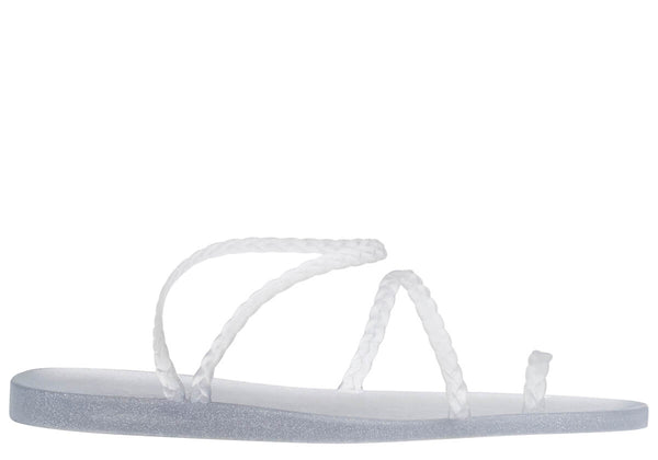 Sandals Ancient Greek Sandals Eleftheria Jelly Glitter Sandals Clear/Silver Apoella