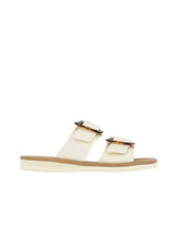 Sandals Ancient Greek Sandals Iaso Buckle Slide Sandals Off White/Tortoiseshell Apoella