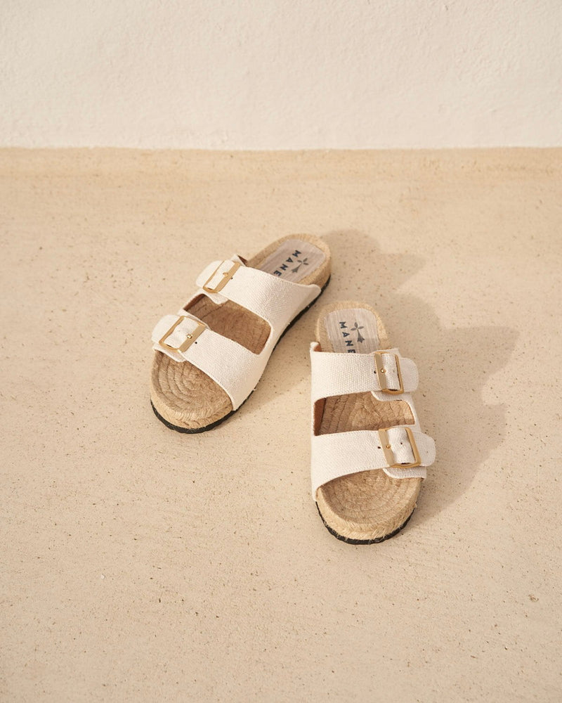 Sandals Manebi La Havana Nordic Fabric Sandals White Apoella