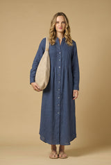 Shirtdress APOELLA Aristi Maxi Shirtdress Denim Apoella